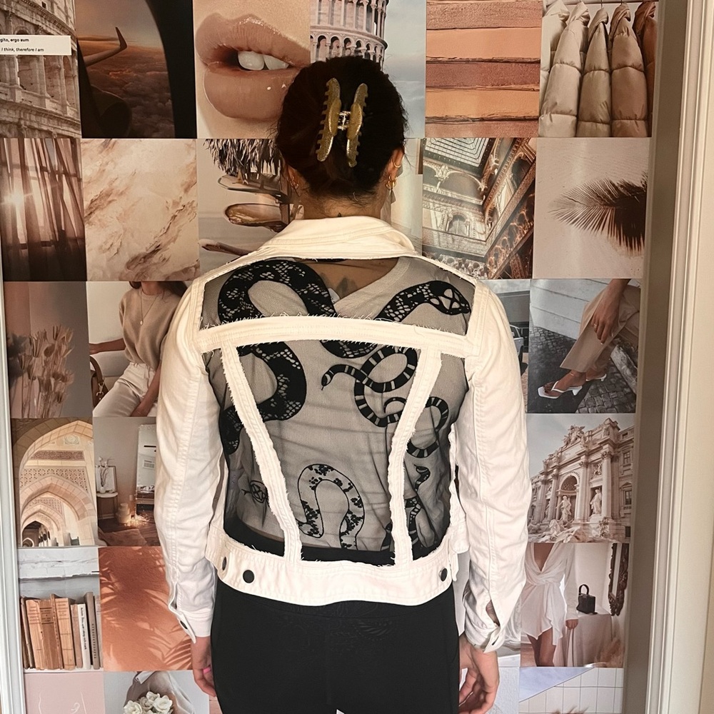 Snake Lace Denim Jacket - Picture 1 of 2